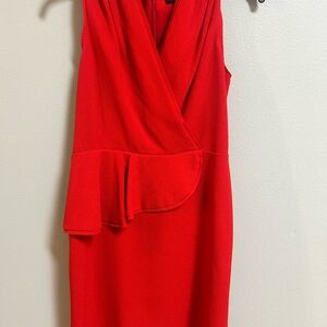 The Limited Petite Red Wrap Peplum Dress Size 6P NWT